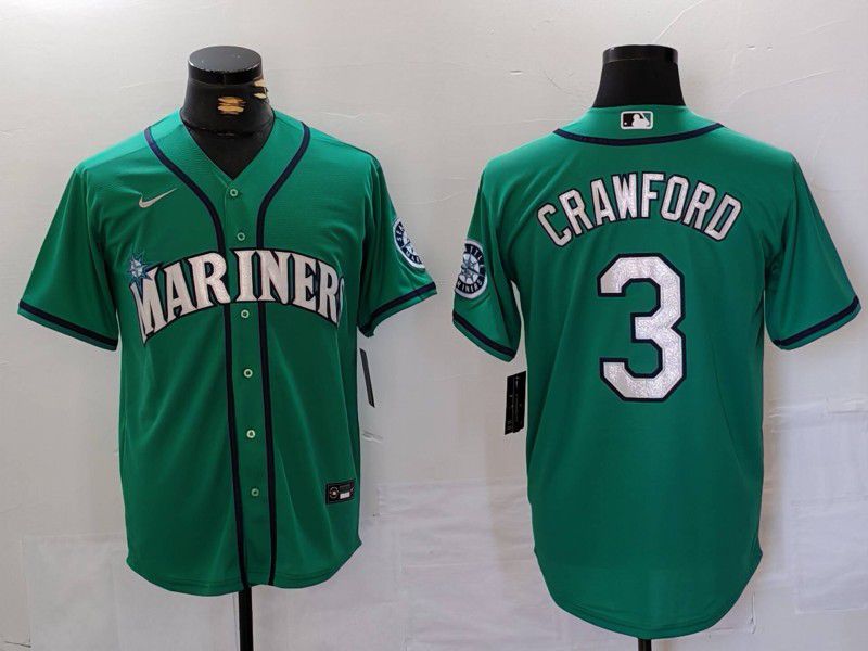 Men Seattle Mariners #3 Crawford Green Game 2024 Nike MLB Jersey style 2